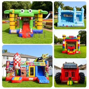 Castello Gonfiabile Commerciale Premium <span class=keywords><strong>Blu</strong></span> Cielo con Area di <span class=keywords><strong>Salto</strong></span> Rinforzata e Rete di Sicurezza per Noleggio Feste all'Aperto - Product Image 4