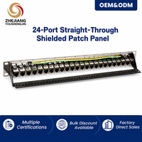 Panneau de brassage réseau modulaire blindé Cat6 24 ports, 19 pouces 1U, à montage en rack, STP RJ45