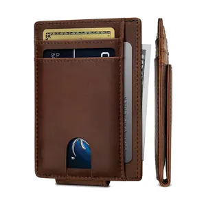 NEW Front Pocket Wallet with Money Clip Magnetic Bifold Minimalist RFID Leather Wallets for Men Slim Credit Card Wallet