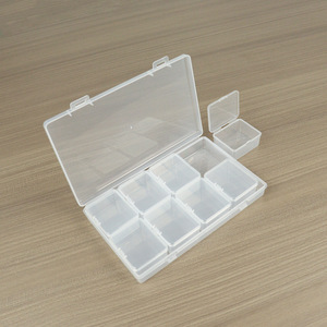 Transparent Plastic <b>Storage</b> <b>Box</b> 4 Rows 8 Compartments Rectangular Office Organizer For <b>Small</b> Parts And Accessories - Product Image 3