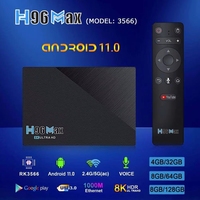 Boîtier TV intelligent Amlogic S905X5M Quad Core prenant en charge le streaming IPTV 4K, 2 Go de RAM, 16 Go de stockage, WiFi 6, commande vocale, Android 14, lecteur multimédia