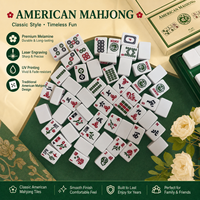 Ensemble de Mahjong Américain de Luxe en Gros, Tuiles en Mélamine Blanches de 1,18 Pouce, 166 Pièces, Design Classique Traditionnel, Durable, Pliable et Portable