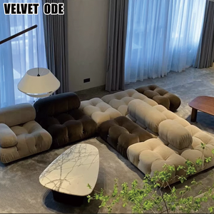 Conjunto <span class=keywords><strong>de</strong></span> Sofás Chesterfield Modulares <span class=keywords><strong>de</strong></span> Tela, Color Personalizado, Combinación Libre, Relleno <span class=keywords><strong>de</strong></span> Esponja <span class=keywords><strong>de</strong></span> Alta Densidad, Tapizado Ecológico - Product Image 5