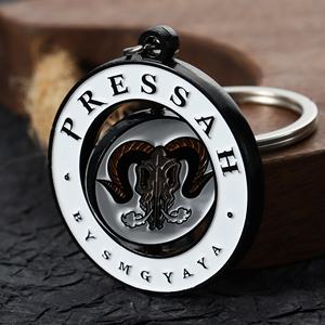 Porte-clés rotatif personnalisé avec logo du fabricant, en métal, alliage de zinc, émail, rotation à 360 degrés - Product Image 5