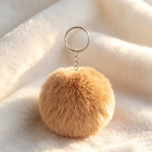 Porte-clés Pompon en Alliage Métallique Premium avec Impression UV, Design Mignon pour Femmes et Filles, Idéal comme Cadeau - Product Image 1