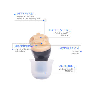 Mini-aide auditive numérique CIC à <span class=keywords><strong>2</strong></span> canaux avec piles A13 remplaçables pour les pertes auditives légères à modérées - Utilisation par les personnes âgées - Product Image 2