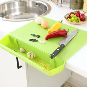 二合一流行热卖食品级创意厨房菜板带储物篮蔬菜水果砧板