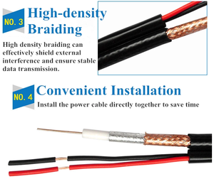 CCTV Camera Cable CCS BC RG59 + 2C RG59 với hai điện cáp đồng trục - Product Image 5