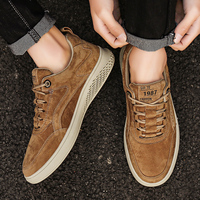 Chaussures décontractées pour hommes, chaussures d'extérieur pour hommes, nouvelles chaussures en cuir faites à la main, grandes tailles, coutures apparentes, chaussures de ville polyvalentes pour hommes