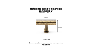 Maxery rắn đồng cổ điển chải Kéo Cổ Đồng tủ quần áo cửa tủ ngăn kéo tủ xử lý sang trọng tùy chỉnh kích cỡ - Product Image 6