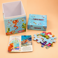 Boîte à puzzle écologique personnalisée et livre d'histoires de contes de fées avec logo en estampage à chaud, impression colorée