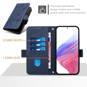Livraison directe pour Samsung Galaxy Note20 Ultra/ Note10 / <span class=keywords><strong>M33</strong></span> <span class=keywords><strong>5G</strong></span> Global Embossed Rose RFID Anti-theft Leather Phone Case - Product Image 4