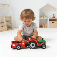 Tracteur agricole en bois jouet tracteur de transport d'animaux en bois pour enfants jouet de camion
