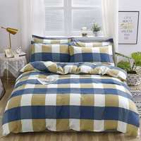 Parure de lit 4 pièces en fibres synthétiques brossées, couleur unie, style moderne minimaliste, avec draps et housses de couette, vente en gros usine