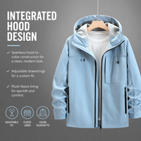 Veste à capuche unisexe en tissu rigide, doublure polaire chaude et confortable, imperméable, coupe-vent, manteau d'hiver pour la randonnée, le camping et les activités de plein air, imprimé