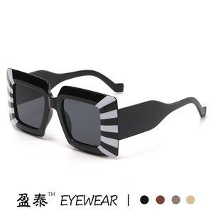 Yingtai Eyewear Large <b>Square</b> <b>Sunglasses</b> Blue PC Frame UV400 Women Fashion Style - Product Image 4