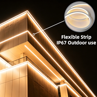 Neon Flex DC24V Dual Top+Side Bending Tanpa Titik, Strip Seragam, Dapat Disesuaikan 1800K-6500K, IP67 Tahan Air untuk Lampu Dinding Lengkung Luar Ruangan