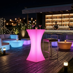 โต๊ะบาร์ LED พลาสติกทรงกลมแบบมีไฟส่องสว่างสำหรับบ้านหรือไนท์คลับทันสมัยปี 2025 พร้อมดีไซน์กันน้ำ - Product Image 1