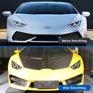 2014-2023 Car modification upgrade carbon fiber <b>engine</b> <b>hood</b> <b>engine</b> <b>hood</b> protective decoration kit for Huracan LP580/610 V Style - Product Image 2