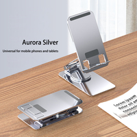 GSCASE Matériaux de haute qualité Supports de téléphone portable en aluminium Pliable Rotation à 360 degrés Support de téléphone et de tablette pour bureau