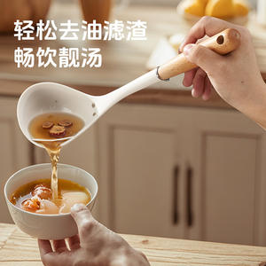 Spatule en silicone Aca avec manche en bois, accessoire de cuisine antiadhésif pour frire et remuer, qualité alimentaire, écologique - Product Image 5