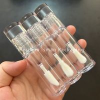 ISMAN Vente en gros – Tube de brillant à lèvres transparent 8 ml avec grand applicateur, emballage vide pour gloss transparent, flacon de correcteur personnalisable avec logo