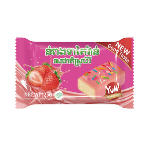 เค้กนุ่ม ขนมขบเคี้ยว ขายส่ง แบรนด์ส่วนตัว รับผลิตแบบ OEM เค้กสตรอว์เบอร์รี เค้กนุ่ม - Product Image 4