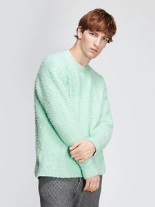 Pull col rond oversize essentiel pour homme, tricot épais minimaliste - Product Image 2