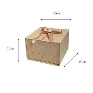 Boîte cadeau en carton à double <span class=keywords><strong>porte</strong></span> Ruban Fleur pour bijoux Cosmétiques Mariage Festival Emballage en papier Boîte à dossiers gaufrés - Product Image 2