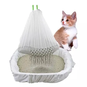 Drawstring 고양이 쓰레기 필터 가방 HDPE 가정용 고양이 쓰레기 상자 애완 동물 똥 가방