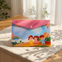 Transparent PP plastique A4 sac étanche dossier pour école bureau lettre taille bouton pression fermeture bureau papeterie approvisionnement