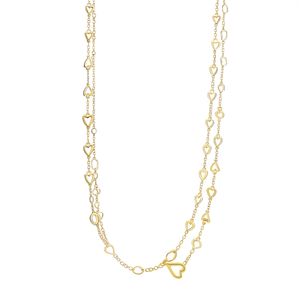 Fashion Beaded <b>Necklace</b> 316L Stainless Steel PVD Gold Plating Sustainable Resistant Heart Shape <b>Long</b> Chain - Product Image 2