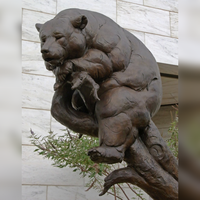 Sculpture D&Z, grande statue d'animaux en cuivre noir en plein air, sculpture en bronze d'ours grizzly