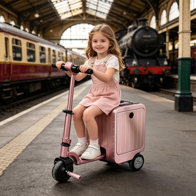 FUTURE JOY Surprise for Kids Smart Riding Suitcase CE USB Charging Scooter Hand Carry Luggage Mala Elétrica Scooter Suitcase