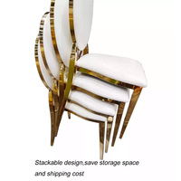 Fournisseur de meubles de Foshan, chaise de banquet en or rose, chaise de mariage, chaise en acier inoxydable pour hôtel