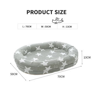 Toptan yıkanabilir sevimli yıldız kabarık büyük ortopedik rahat Oval köpek yatağı Pet Mat kanepe için kapalı - Product Image 6