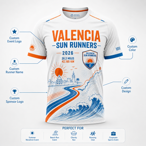 Camiseta Personalizada para Maratón de Playa, Transpirable y Ligera, Ropa Deportiva para Corredores Costeros - Product Image 6