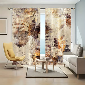 Cortinas Modernas de Lujo con Bolsillos para Varillas, Impresión Digital Personalizada, 90 g/m², Voile 100% Poliéster, para Sala de Estar, Dormitorio, Balcón - Product Image 1
