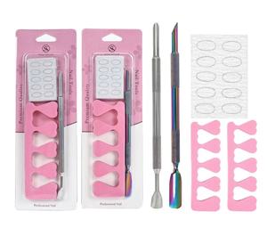 Poussoir à cuticules jetable avec papier abrasif, tampons de préparation, tampons de nettoyage des cuticules, autocollants, outil de soin des ongles pour nail art - Product Image 1