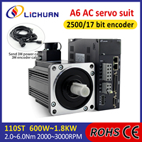A6 220V 2.5/3.5/4.5/5/6A 600/800/1200/1500/1800W Contrôleur de pilote de servomoteur 2000/3000 tr/min 2/4/5/6N.m Kit de servomoteur AC