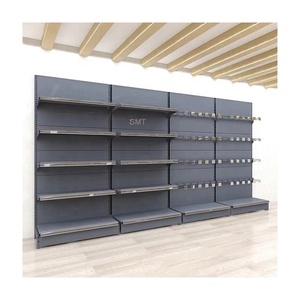 Étagère Gondole Robuste à Panneau Arrière Solide, Simple et Double Face, en Métal, pour Supermarché, Capacité 120 kg - Product Image 3