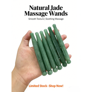 Outil de massage corporel en cristal naturel avec logo personnalisé, Gua Sha en aventurine verte, stylo pour points d'acupuncture, bâton relaxant pour le visage - Product Image 1
