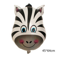 Ballon moyen en feuille d'aluminium à tête d'animal cochon tigre lion éléphant singe vache zèbre pour jouets d'enfants