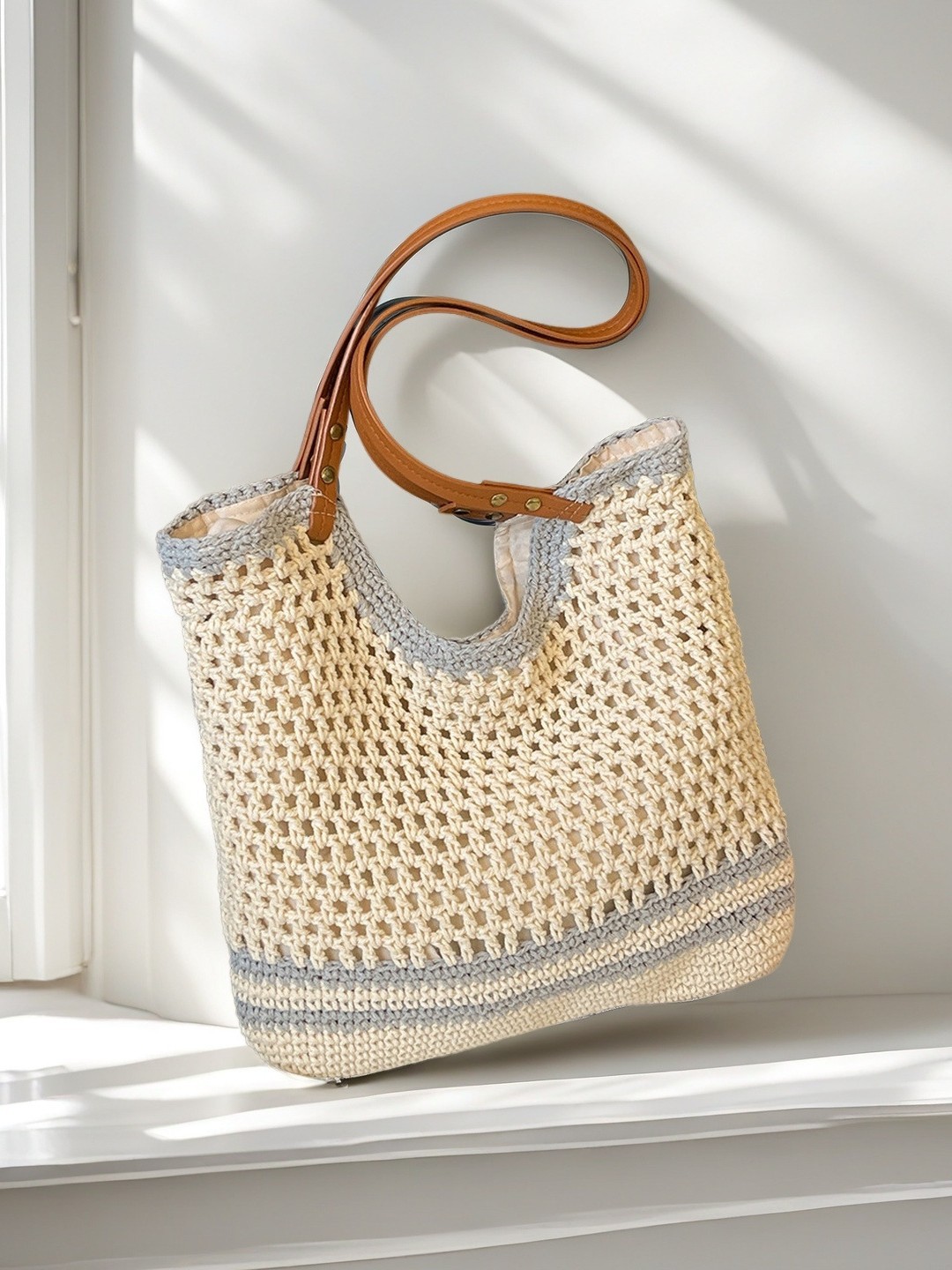 Light blue striped trim-38 by 38