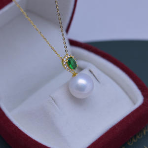 Collar de Perlas Blancas de Agua Dulce de 11-12 mm al por Mayor con Colgante de Plata S925, Brillante y Delicado, para Mujer - Product Image 2