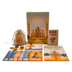 Trò chơi Hội Đồng Quản trị gia đình với 2 <span class=keywords><strong>S</strong></span>àn Vải lanh vàng kết thúc thẻ chơi tái chế trong xúc xắc các tông thanh lịch được đóng gói trong một hộp giấy thời trang - Product Image 5