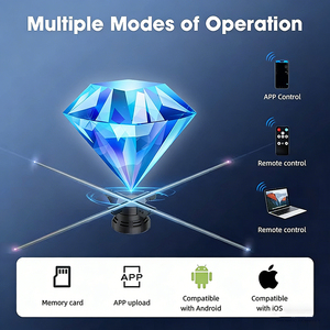Nuevo Mini Ventilador Holográfico 3D de 14 cm con Tarjeta TF, Proyector LED Holográfico OEM, Control Multi-App, Pantalla Publicitaria Interior de 1800 Nit - Product Image 5