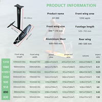 GY890 Carbone Aluminium Carbone Mât pour Kite Surf et Dumping Wave Stand up Paddle Efoil Wing Foil Surfing SuffBoard Hydrofoil