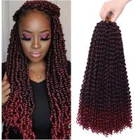 Produit Tendance 2025 : Extensions de Cheveux au Crochet Passion Twist Multi-Tailles, Couleur Personnalisée, Cheveux Bouclés Ondulés Africains pour Tresses