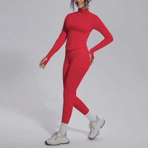 YIAN Nouveaux ensembles de sport pour femmes à manches longues, ensembles de gym respirants et très élastiques, ensembles de yoga Pilates, vêtements pour femmes - Product Image 6